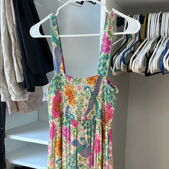 Spell Dresses | Bohme Strappy Maxi Dress In Spring - Spell | Color: Blue/Pink | Size: Xs | Josiepos's Closet